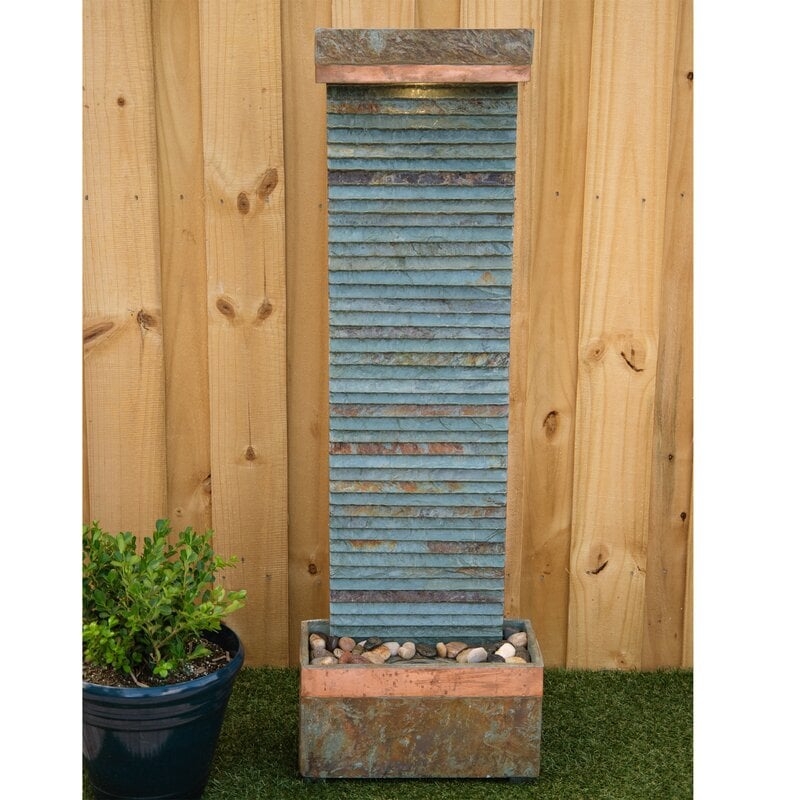 Natural Stone Floor Fountain with Light - Image 0