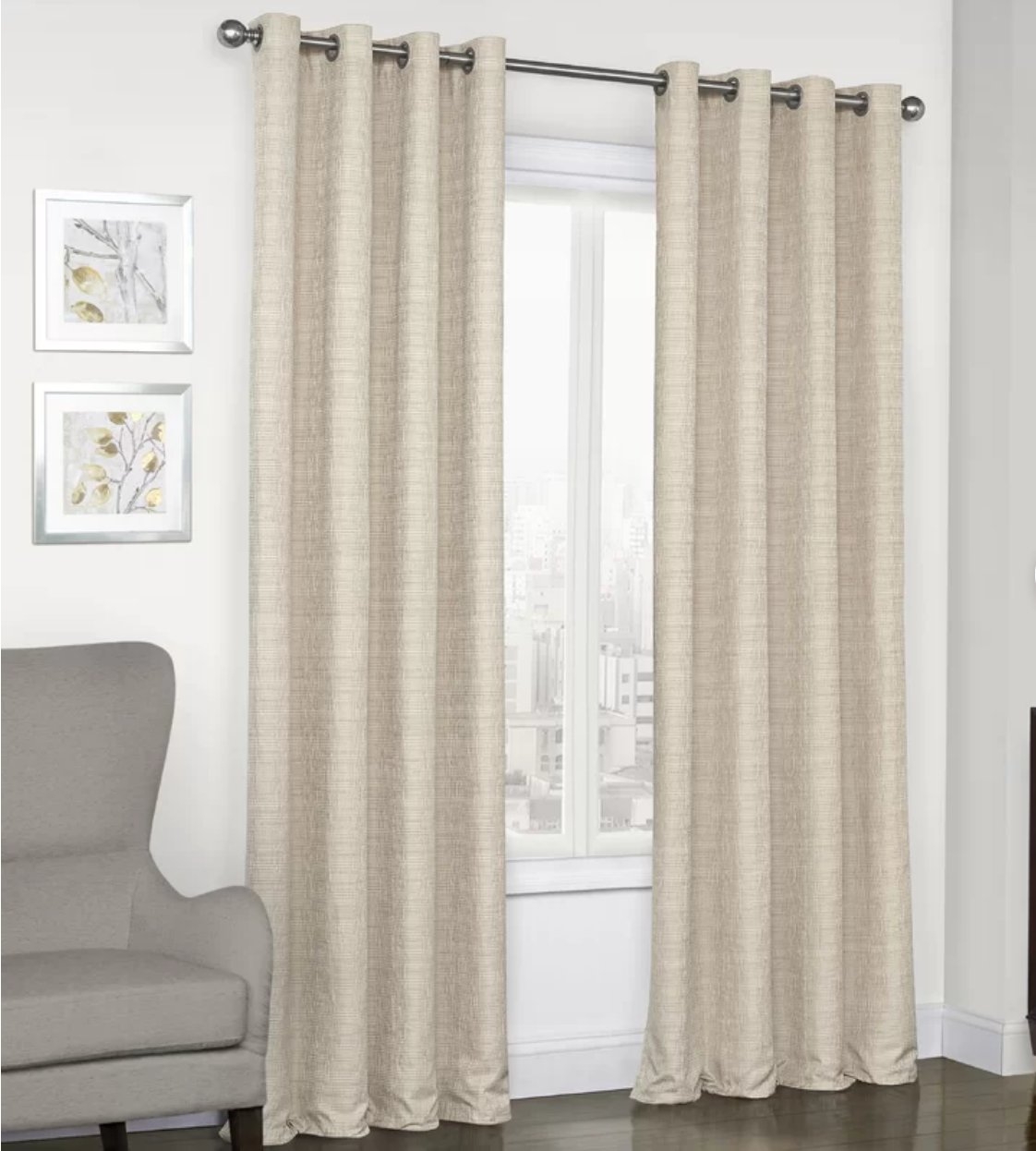 Bellefontaine Solid Max Blackout Thermal Grommet Single Curtain Panel - Gray -52'' x 108'' L - Image 0