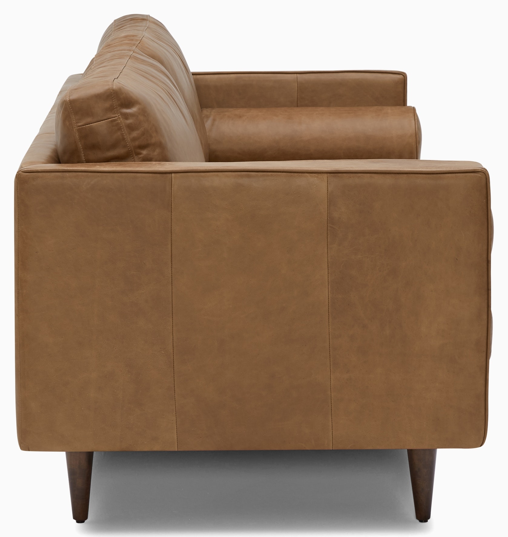 Briar Leather Sofa in Santiago Ale with Mocha wood stain - Image 2