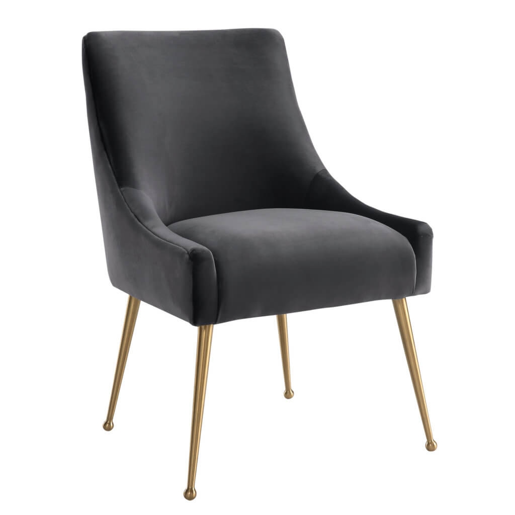 Beatrix Grey Velvet Side Chair - Image 0
