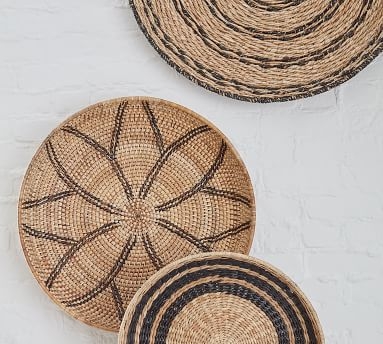 Handwoven Baskets Wall Art, Natural, Set of 3 - Image 2