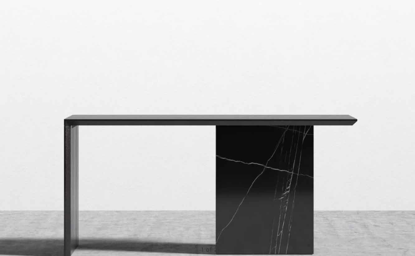 Gia Desk / Black oak Veneer /BlackMarble - Image 0