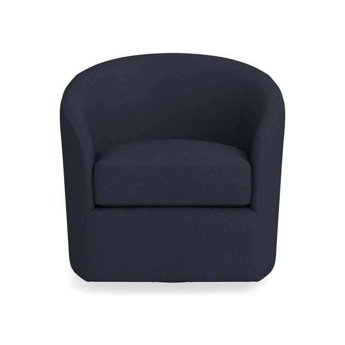 Montclair Swivel Chair, Standard, Performance Slub Weave, Navy - Image 0