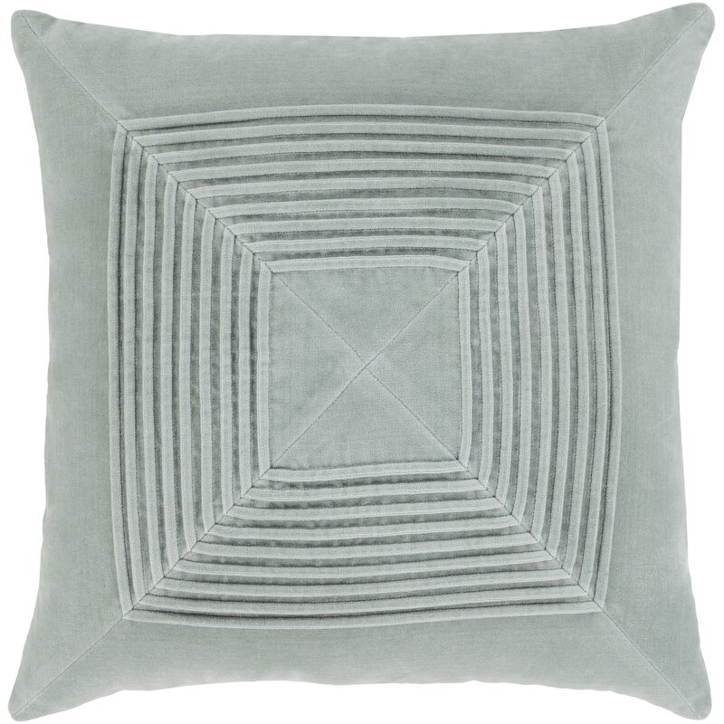 Krumm Textured Cotton Throw Pillow / Ice Blue/ Cover / 18" x 18" - Image 0