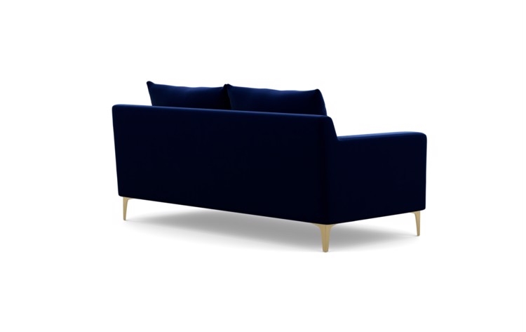 Sloan Sofa in Oxford Blue Fabric with Brass Plated legs - Image 2
