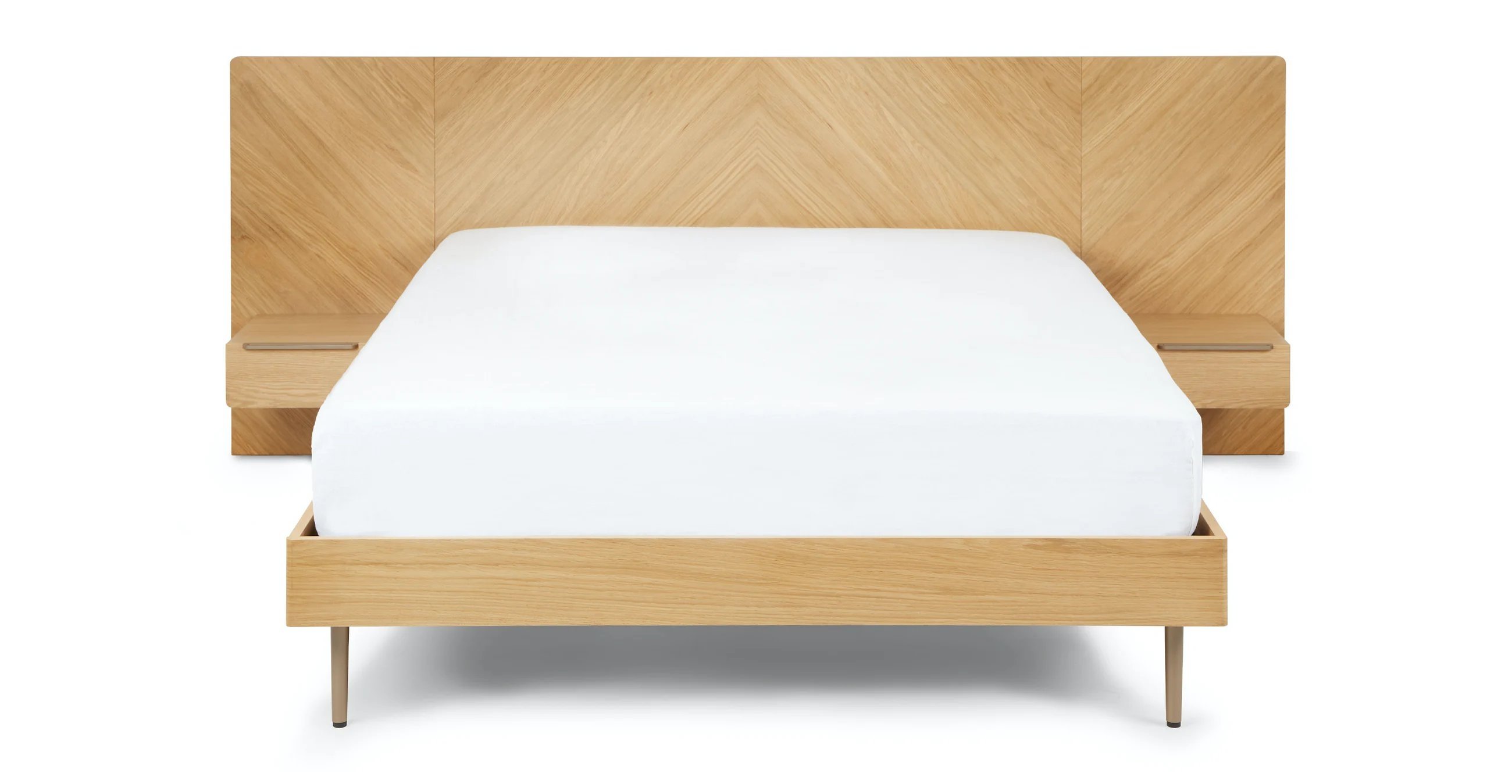 Nera Oak Queen Bed with Nightstands - Image 0