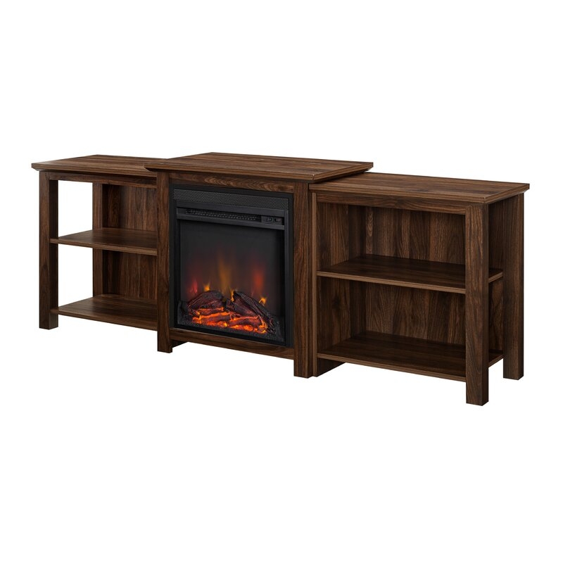 Woodbury 70" Tiered Top Open Shelf Fireplace TV Console - Image 1