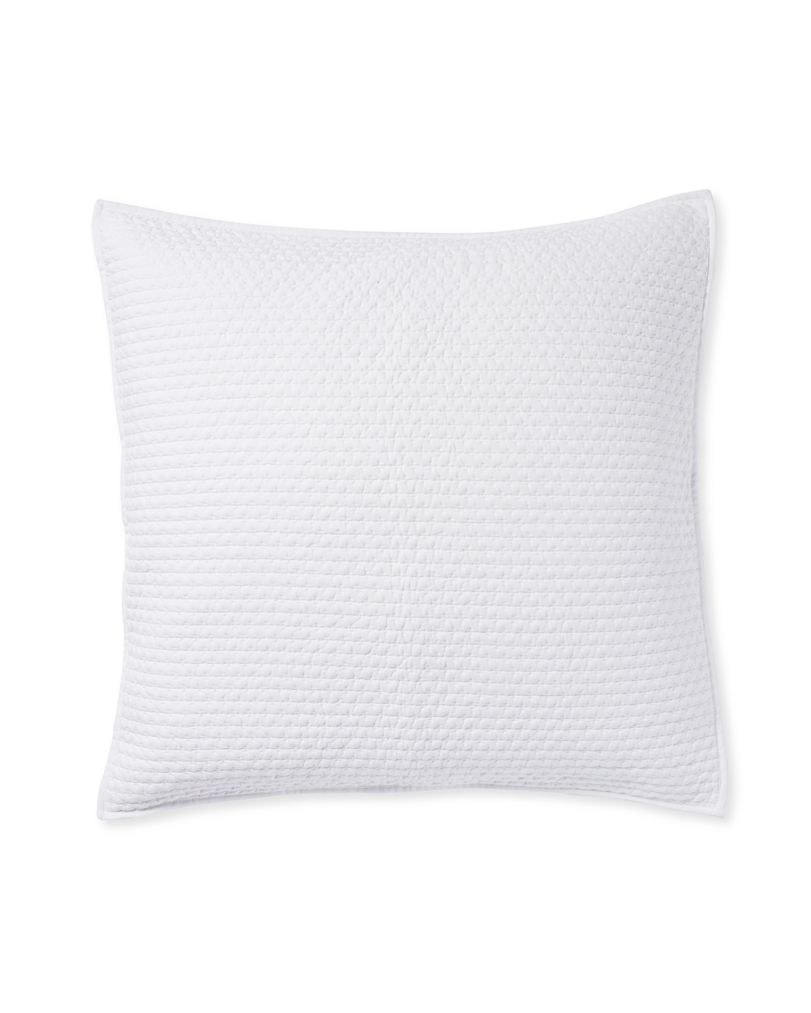 Westwood Quilted Euro Sham - White - Cotton Fill - Image 0
