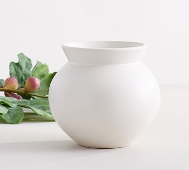 Mason Tapered Low Round Vase, Ivory - Image 2