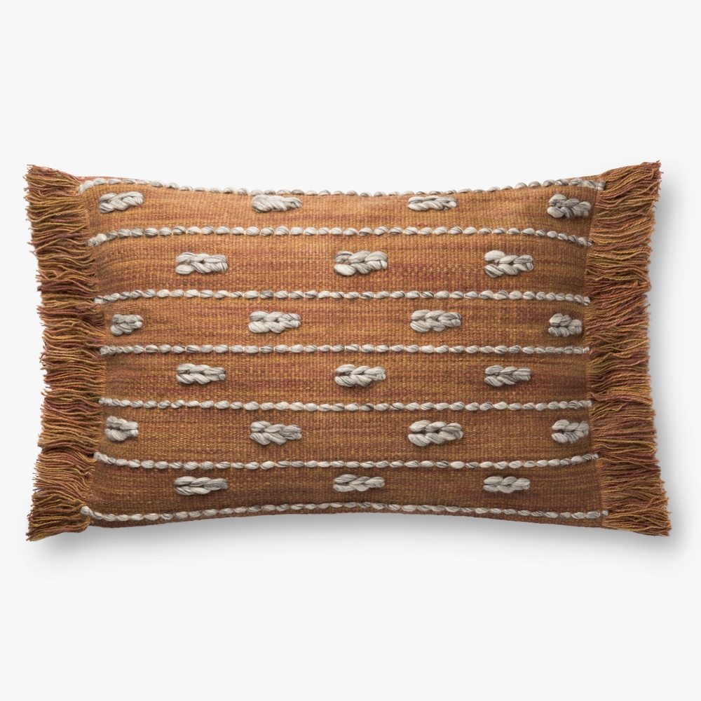 CHAMBERY LUMBAR PILLOW, CLAY, ED ELLEN DEGENERES CRAFTED BY LOLOI - Image 0