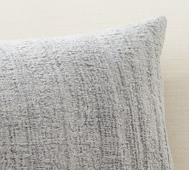 Journey Chenille Jacquard Lumbar Pillow Cover, 16 x 26", Silver - Image 1