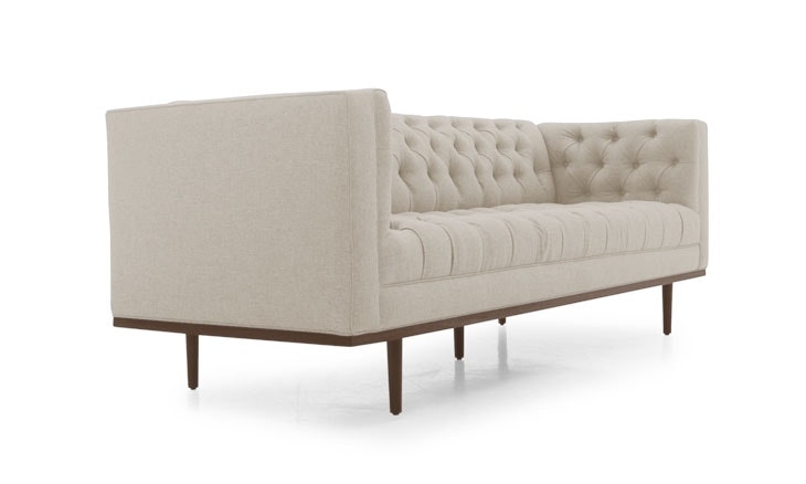 Beige Welles Mid Century Modern Sofa - Cody Sandstone - Coffee Bean - Image 1