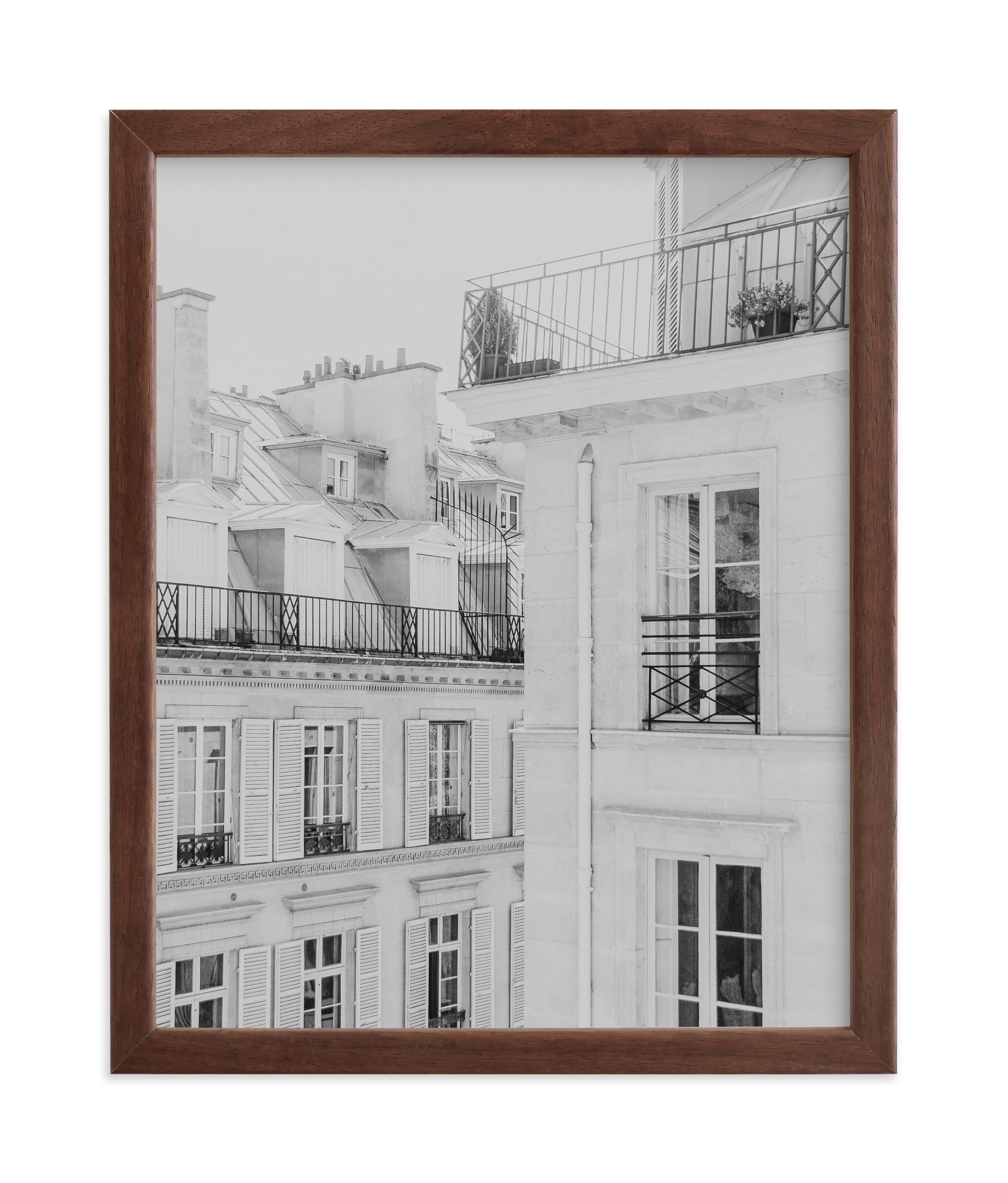 Parisian Rooftops- Walnut Frame - Image 0