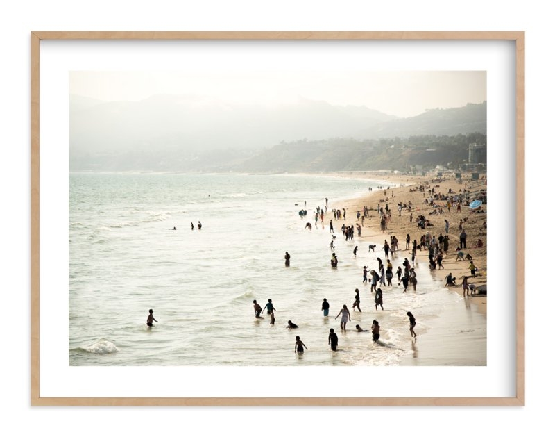 seaside contrast, natural raw wood frame, 40x30, white border - Image 0