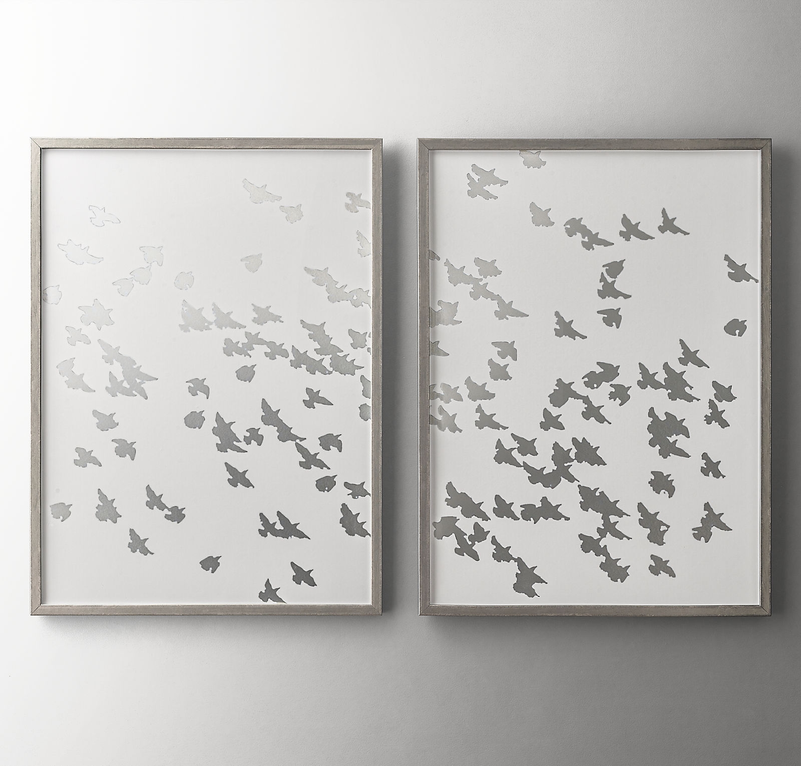 BIRDS IN FLIGHT FOIL ART SET - PEWTER - Image 0