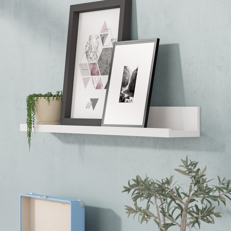 3.5" H x 72" W 4.5" D White Picture Ledge Wall Shelf - Image 0