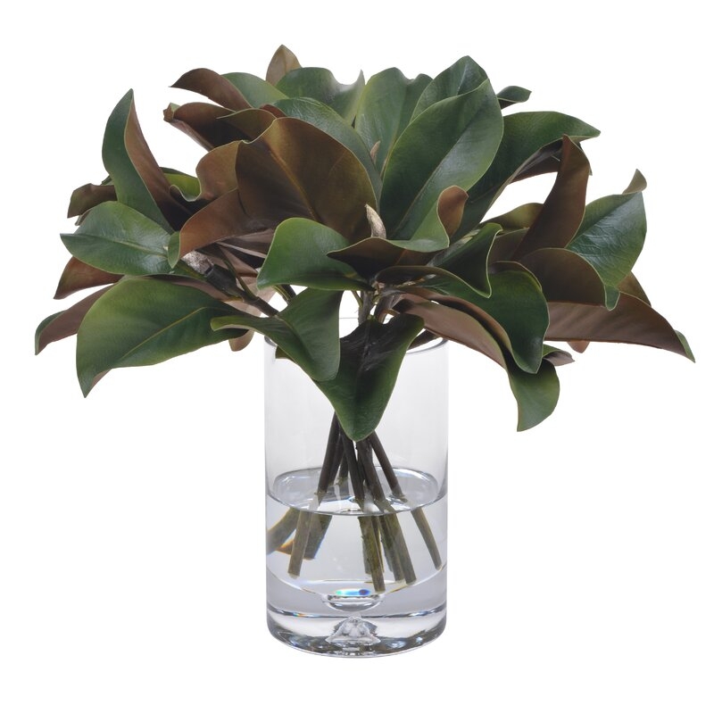 Magnolia Floral Arrangements in Cylinder Vase - Image 0