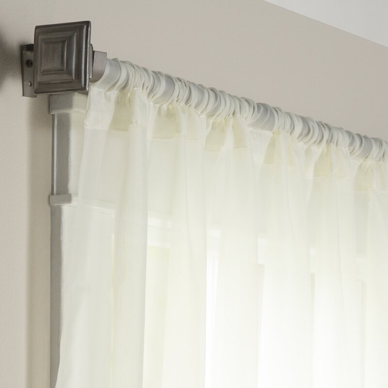 Wayfair Basics Solid Sheer Rod Pocket Curtain Panels (Set of 2) - Image 1