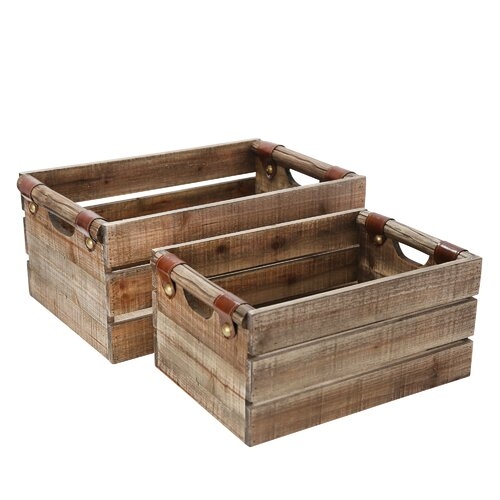2 Piece Solid Wood Crate Set - Image 0