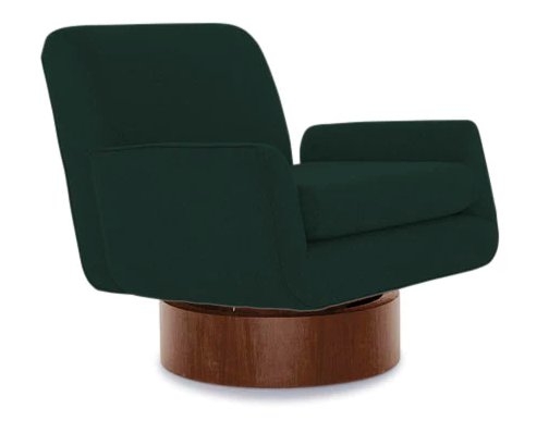 Green Bingham Mid Century Modern Swivel Chair - Royale Evergreen - Image 0