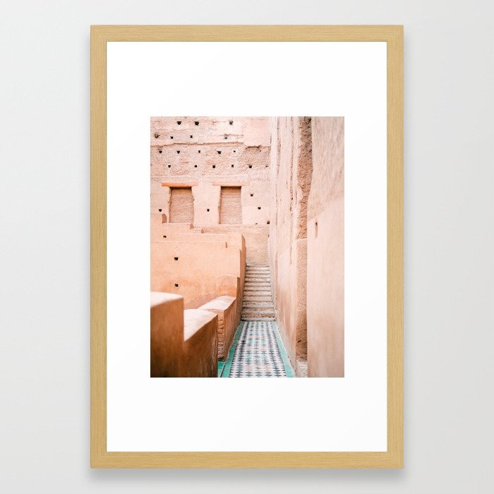 Colors of Marrakech Morocco - El badi palace photo print | Pastel travel photography art Framed Art Print, 15" x 21" - Image 0