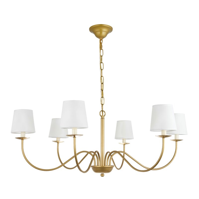 Goin 6 - Light Shaded Classic / Traditional Chandelier / Brass - Image 0