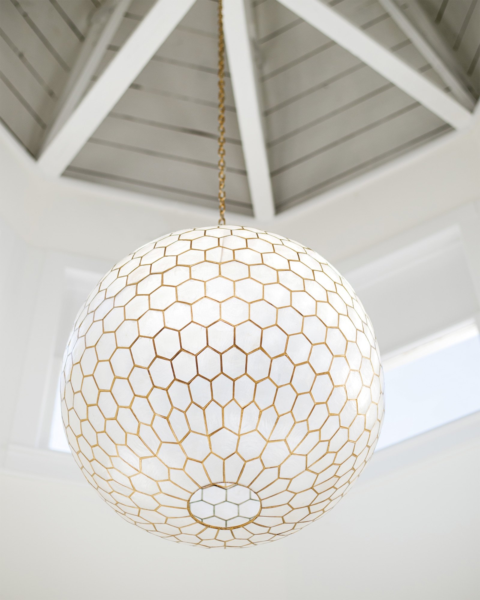 Capiz Honeycomb Chandelier - Small - Image 1