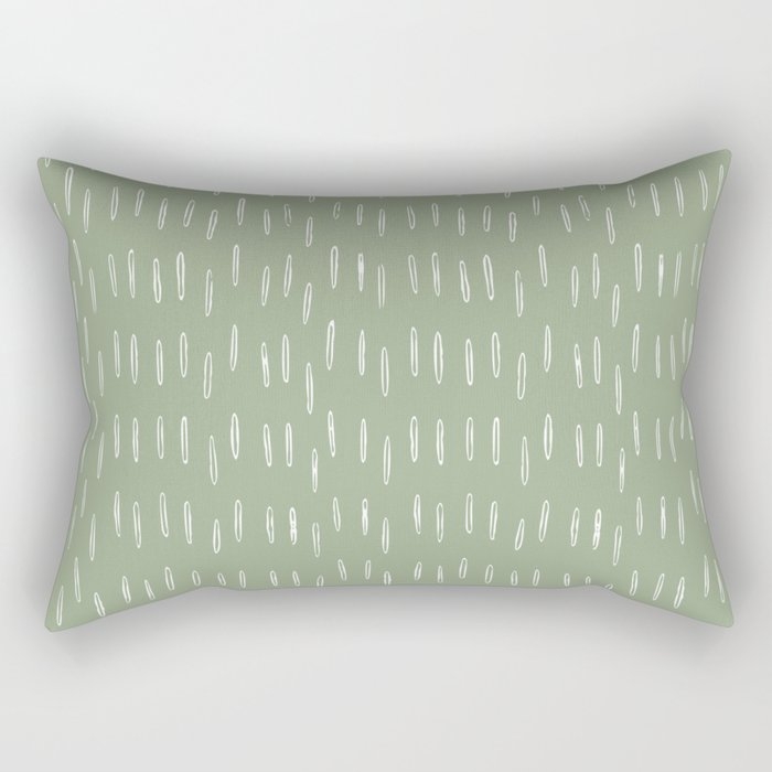 Raindrop Boho Abstract Pattern, Sage Green Rectangular indoor  Pillow - Image 0