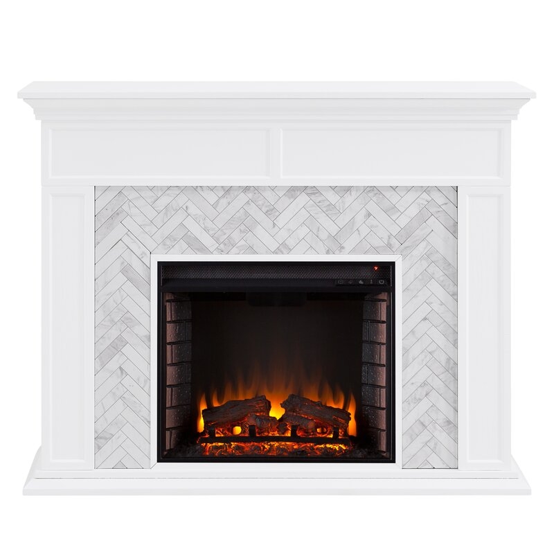 Torlington Color Changing Marble Tiled Fireplace - Image 1
