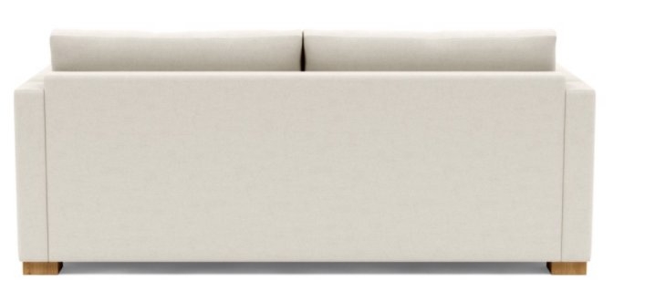 Charly 83" Sofa - Natural Oak Block Leg - Chalk Heathered Weave - Standard Depth - Bench Cushion - Standard Down Blend - Image 1