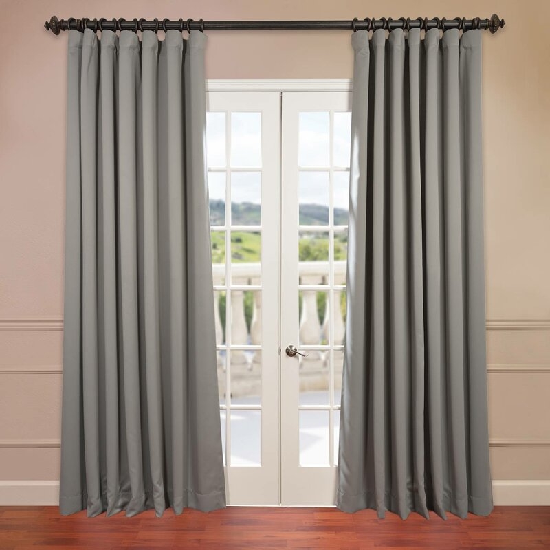 Aldreda Extra Wide Solid Room Darkening Thermal Rod Pocket Single Curtain Panel - Image 0