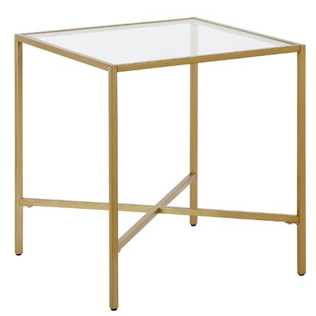 Eudell Glass Cross Legs End Table - Image 1