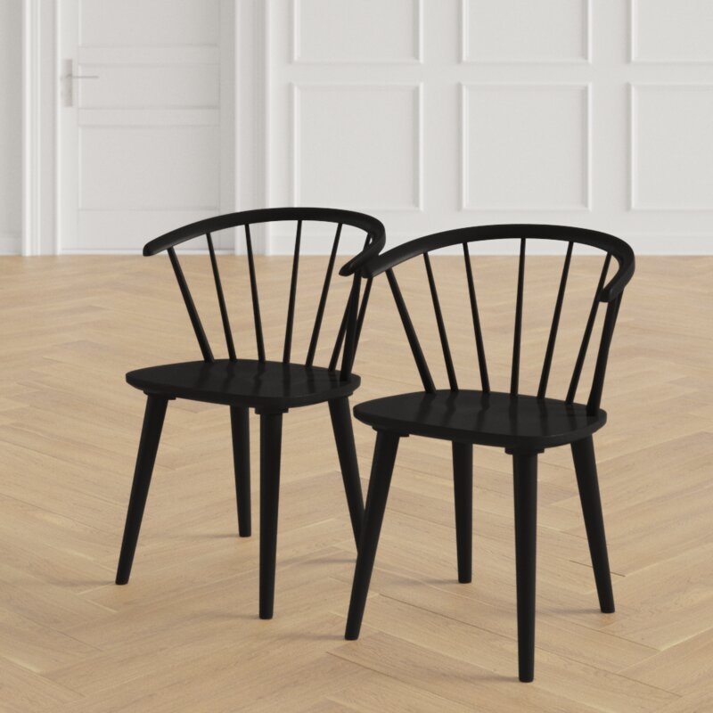 Spindle Solid Wood Windsor Back Arm Chair (set of 2) - Image 2