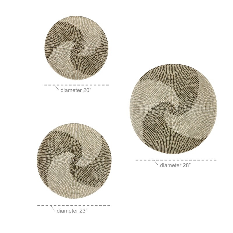 3 Piece Swirl Natural Seagrass Wall Décor Set - Image 1