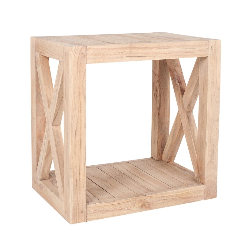 Latisha 20'' Tall Solid Wood Floor Shelf End Table - Image 0