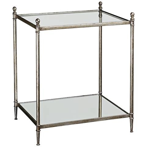 Uttermost Gannon Mirrored Glass End Table silver - Image 0