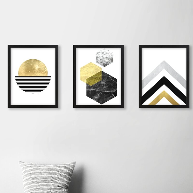 Geometric by Pop Monica - 3 Piece Picture Frame Print Set on Paper - Image 0