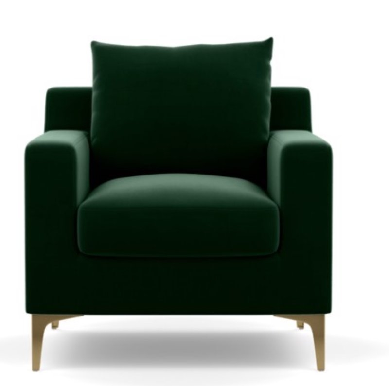SLOAN Petite Chair- Emerald- brass plated - Image 0