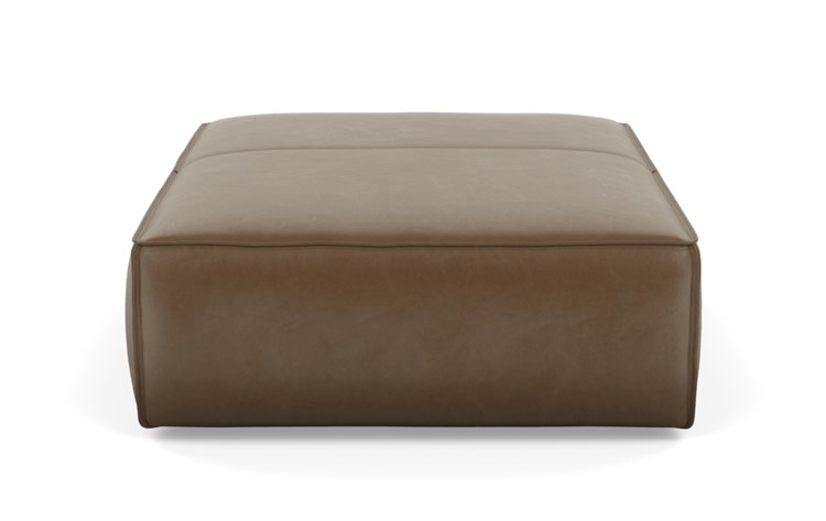 Crawford Leather Ottoman with Pecan - Image 2