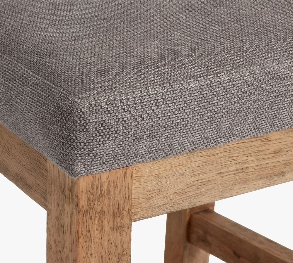 Watson Upholstered Dining Chair, Performance Brushed Basketweave Charcoal - Image 2