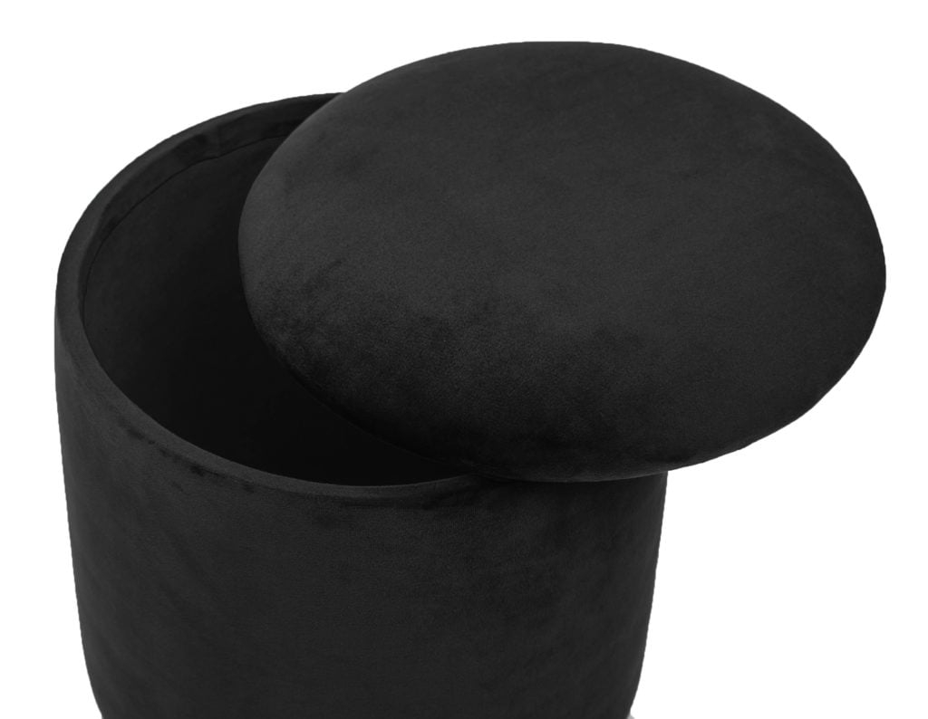 Amina Black Storage Ottoman - Image 2