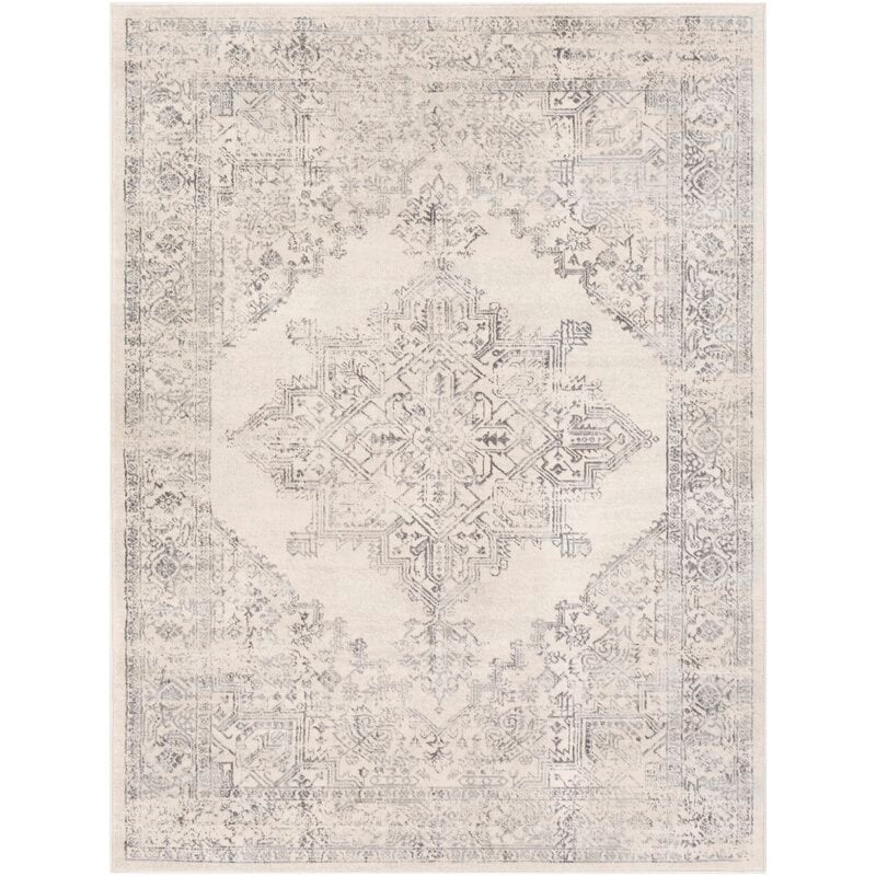 Copenhaver Oriental Charcoal/Ivory Area Rug - Image 0