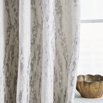 Bark Texture Shine Jacquard Curtain - Platinum - Image 2
