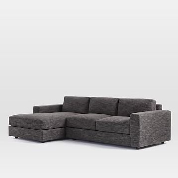 Urban Set 2: Right Arm 2 Seater Sofa , Left Arm Chaise, Poly, Heathered Tweed, Charcoal - Image 0