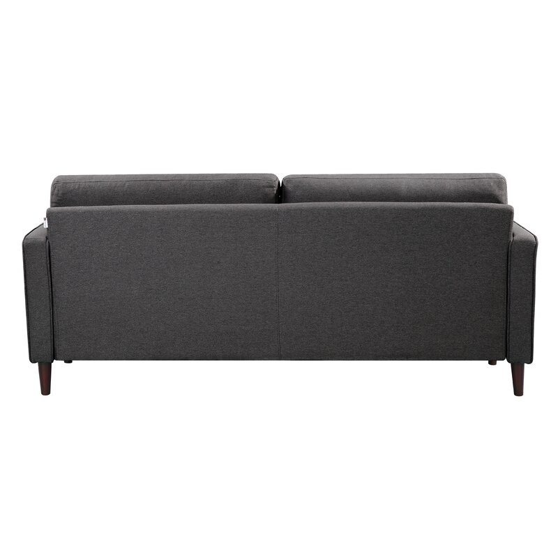 Garren 75.6" Square Arm Sofa, Heather Gray - Image 3