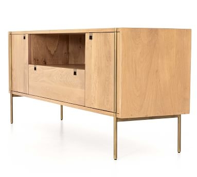 Archdale Media Console, Natural Oak/Satin Brass - Image 3