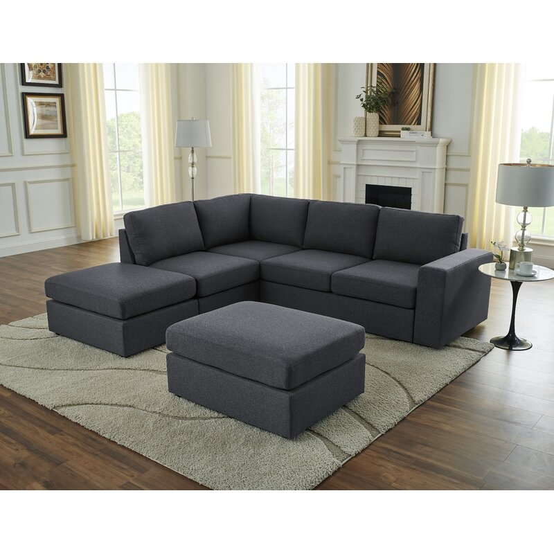 Gosnell 94" Reversible Modular Corner Sectional with Ottoman - Image 0