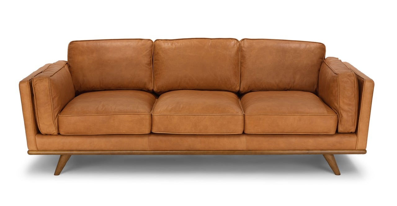 TIMBER Charme Tan Leather Sofa - Image 0