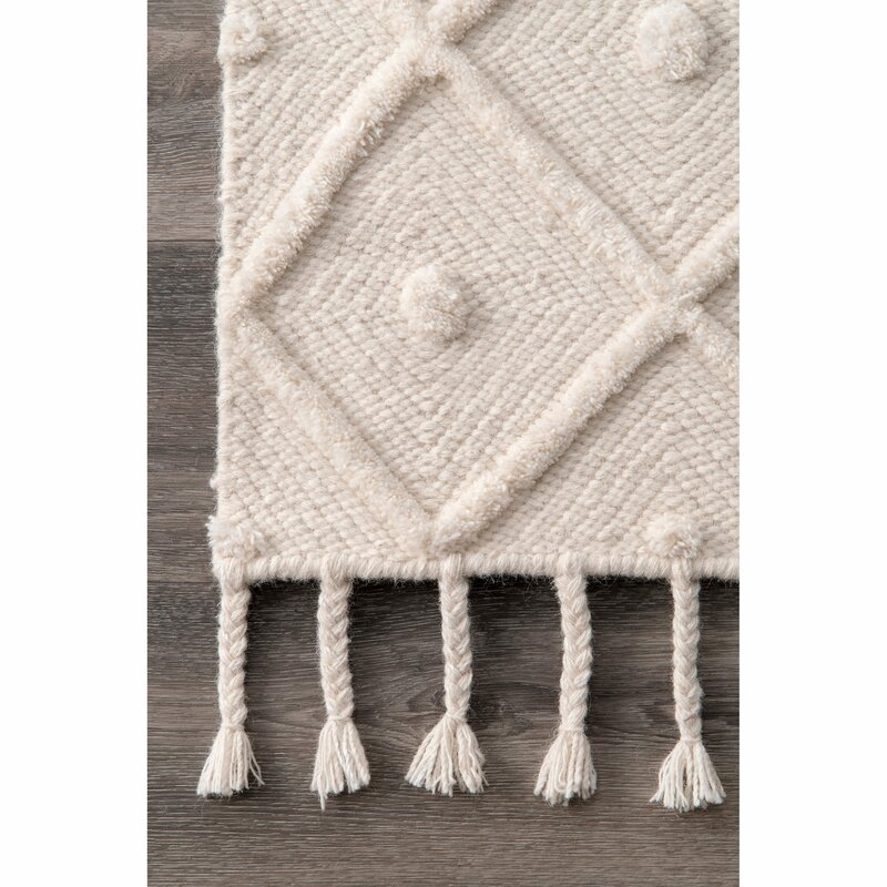 Ceniceros Handwoven Flatweave Wool/Cotton Ivory Area Rug - 8'x10' - Image 2