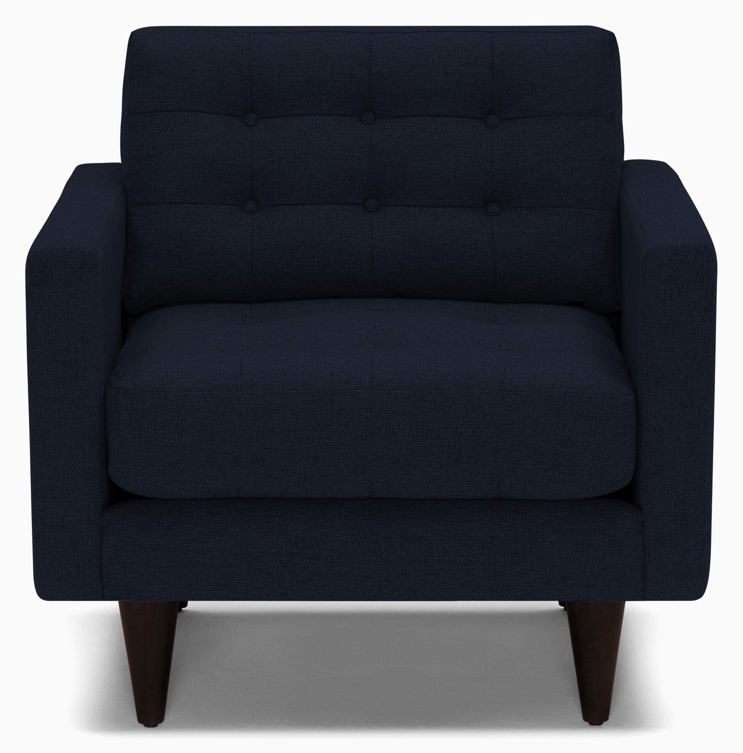 Blue Eliot Mid Century Modern Apartment Chair - Sunbrella Premier Indigo - Coffee Bean - Image 4
